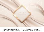 golden frame with white silk... | Shutterstock .eps vector #2039874458