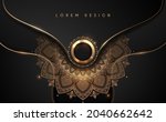 abstract black and gold circle... | Shutterstock .eps vector #2040662642
