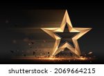 golden star with motion effect... | Shutterstock .eps vector #2069664215