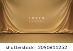 elegant golden textile on the... | Shutterstock .eps vector #2090611252