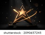 black and gold star shape award ... | Shutterstock .eps vector #2090657245