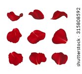 Red Rose Petals Isolated On...