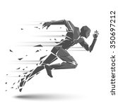 geometric running man | Shutterstock .eps vector #350697212