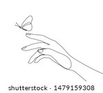 butterfly flies by hand one... | Shutterstock .eps vector #1479159308