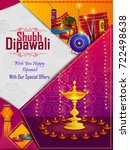 happy diwali light festival of... | Shutterstock .eps vector #722498638