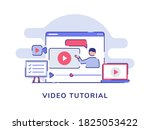 video tutorial concept video... | Shutterstock .eps vector #1825053422