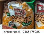 Small photo of Philippines - May 2022: Herr's crunchy jalapeno flavored Cheestix for sale at a supermarket.