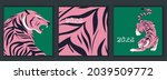 set of colourful tigers in... | Shutterstock .eps vector #2039509772