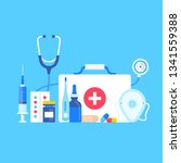first aid kit. vector... | Shutterstock .eps vector #1341559388