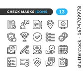 check marks line icons. outline ... | Shutterstock .eps vector #1674709978
