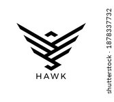 Simple Lines Hawk Logo Vector