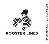 Simple Rooster Stripes Logo...