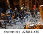 Small photo of Search and rescue efforts continue in an apartment destroyed in the earthquake that occurred on the morning of February 6, 2023 in Adana, Turkey.