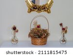 Flowers In A Wicker Basket....