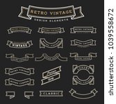 set of retro vintage ribbon... | Shutterstock .eps vector #1039558672