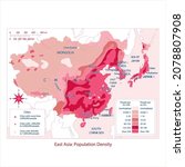 east asia  population density   ... | Shutterstock .eps vector #2078807908