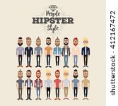 set of hipster men on a white... | Shutterstock .eps vector #412167472
