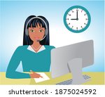friendly looking woman making... | Shutterstock .eps vector #1875024592
