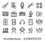 music vector icon set.... | Shutterstock .eps vector #2158459235