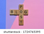 Blog Post crossword isolated on pink background
