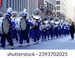 Small photo of Chicago, Illinois USA - November 23rd, 2023: Aristocrat of Bands marching band from Nashville, Tennessee marched in 2023 Chicago Thanksgiving Day Parade.