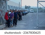 Small photo of Palestinian workers gather at the Erez crossing between Israel and the northern Gaza Strip, on September 28, 2023, after the crossing was reopened by Israeli authorities.