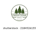 Green Cedar Pine Tree Logo...