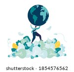 man saves the planet from... | Shutterstock .eps vector #1854576562