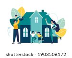 parents rejoice with their... | Shutterstock .eps vector #1903506172