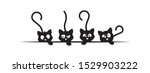 four cats silhouettes  funny... | Shutterstock .eps vector #1529903222