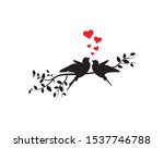 birds on branch vector  wall... | Shutterstock .eps vector #1537746788