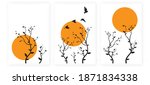 flying birds silhouettes and... | Shutterstock .eps vector #1871834338
