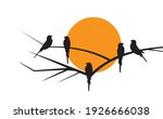 birds silhouettes and branch... | Shutterstock .eps vector #1926666038