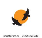 flying birds silhouettes on... | Shutterstock .eps vector #2056053932