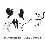 flying birds on branch and... | Shutterstock .eps vector #2159349995