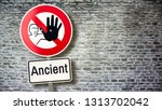 Wall Sign Ancient Forbidden