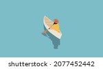 girl with an oar in the boat.... | Shutterstock .eps vector #2077452442