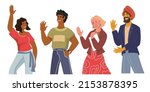 diverse people group with... | Shutterstock .eps vector #2153878395