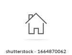 small house icon vector. simple ... | Shutterstock .eps vector #1664870062