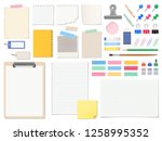 paper and stationery background ... | Shutterstock .eps vector #1258995352
