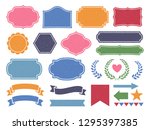 set of stamp frames and ribbon  ... | Shutterstock .eps vector #1295397385