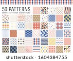 set of 50 seamless geometric... | Shutterstock .eps vector #1604384755