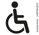 Black Wheelchair Icon Isolated...