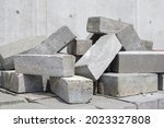 A Pile Of Cement Type Bricks....