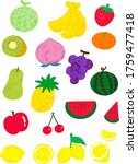 sweet and cute fruit icon set | Shutterstock .eps vector #1759477418