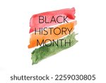 Watercolor red,orange and green stripes on white background,concept of black history month.