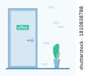 office door. flat style vector | Shutterstock .eps vector #1810838788