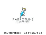 Parrot Line Art Logo Design 