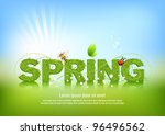 beautiful spring background ... | Shutterstock .eps vector #96496562