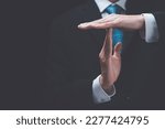 Businessman showing hand sign ,pause or request a break ,time out gesture sign ,time for a break ,Gestures asking for time to consult or clarify